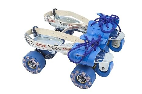 JJ JONEX Super Attack with Brake Adjustable Quad Roller Skates Suitable for Age Group 6-15 Years Old (MYC)