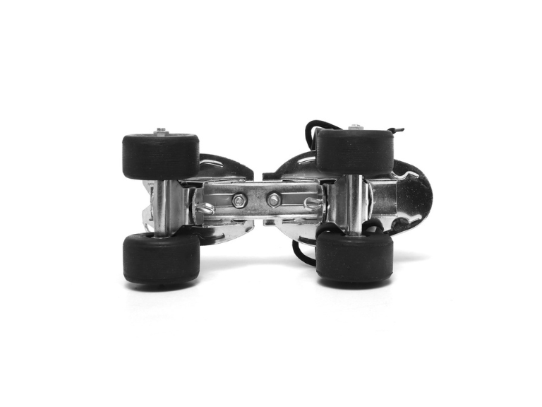 JJ JONEX Fibrol with Brake Adjustable Quad Roller Skates Suitable for Age Group 6-15 Years Old (Black)