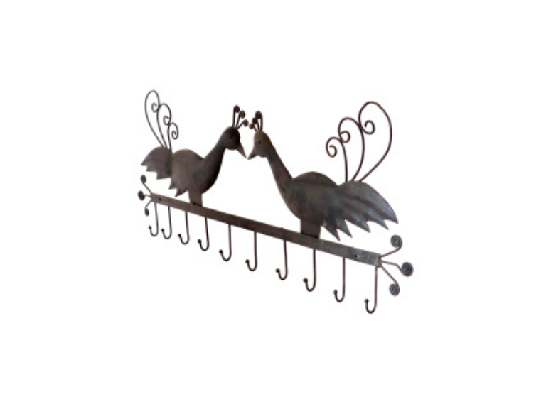 Wrought Iron Peacock Cloth Hanger