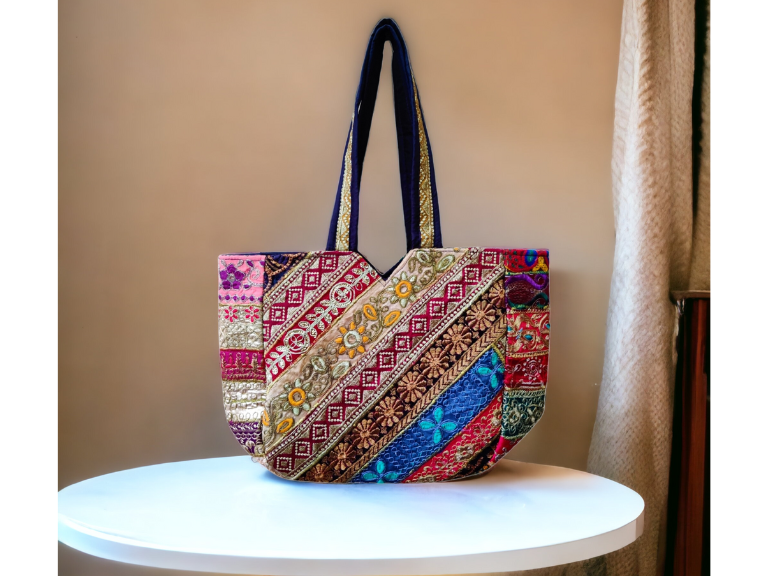 Handmade Patch Work Multicolor Regular Tote Bag HB - 7007