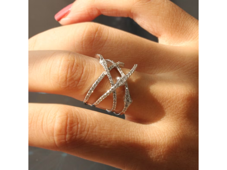 Vine Knot Intertwined Crisscross Ring