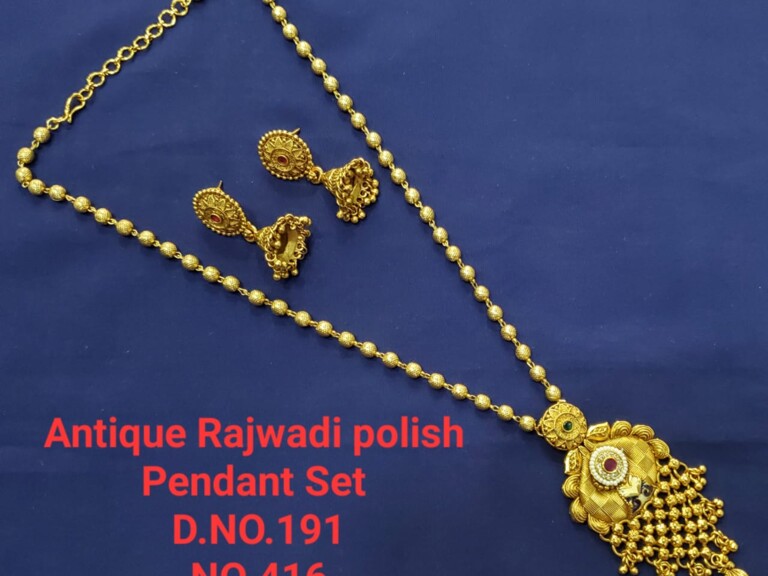 antique rajwadi polish pendant set